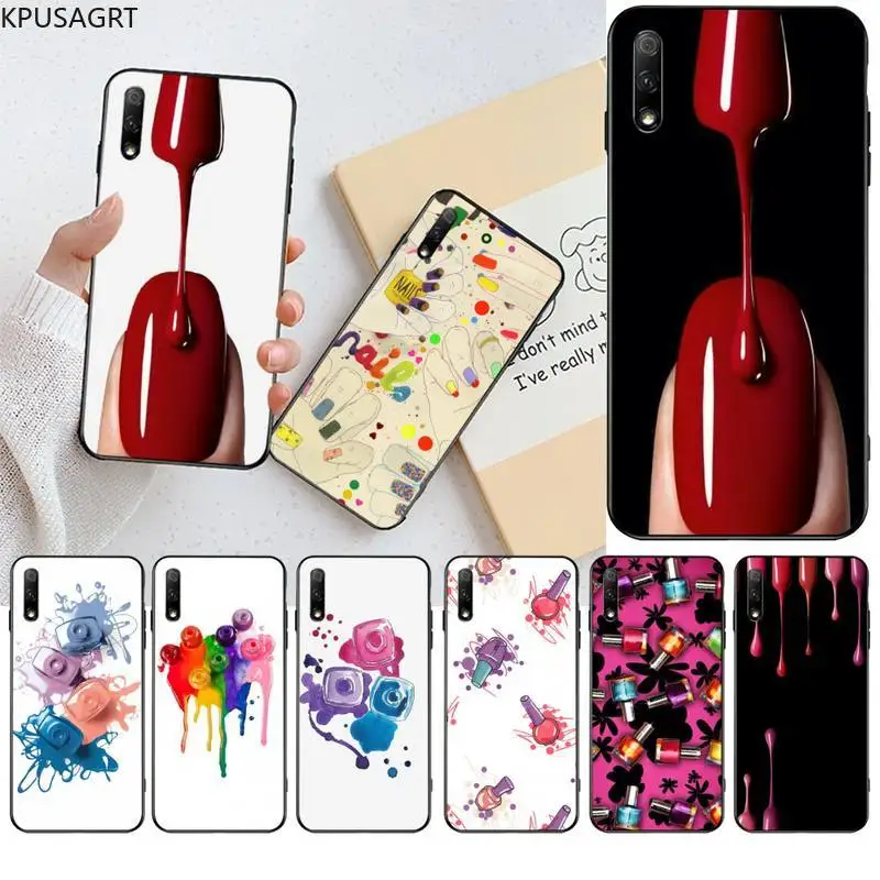 

Art Multicolored Nail Polish Bottle Phone Case for Huawei Honor 30 20 10 9 8 8x 8c v30 Lite view pro