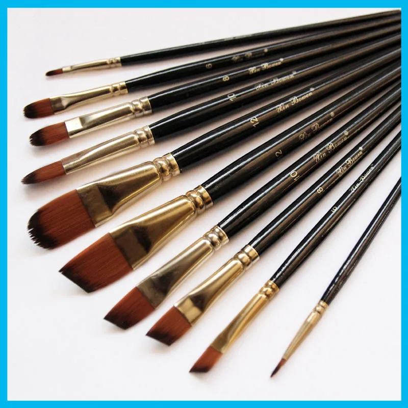 5 шт./компл. кисти для рисования нейлоновая Кисть ручка акриловых и акварельных с