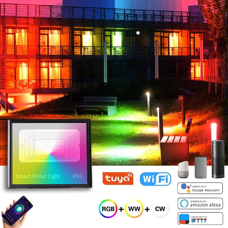 

Умный RGB прожектор с таймером светильник голосовым управлением, светодиодный точесветильник светильник с окружающим освещением, Водонепро...