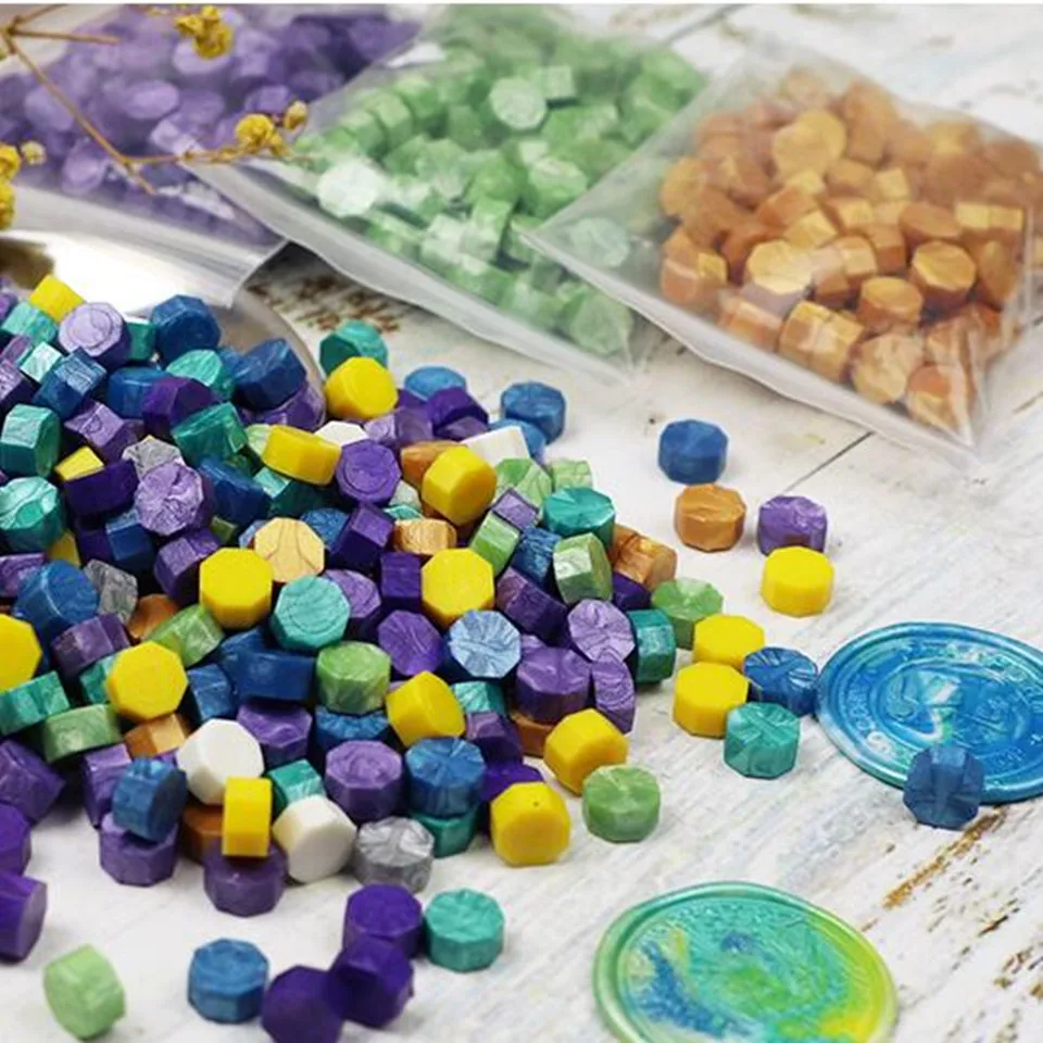 100 шт./лот Восьмиугольные восковые шарики штамповочные печати для конвертов