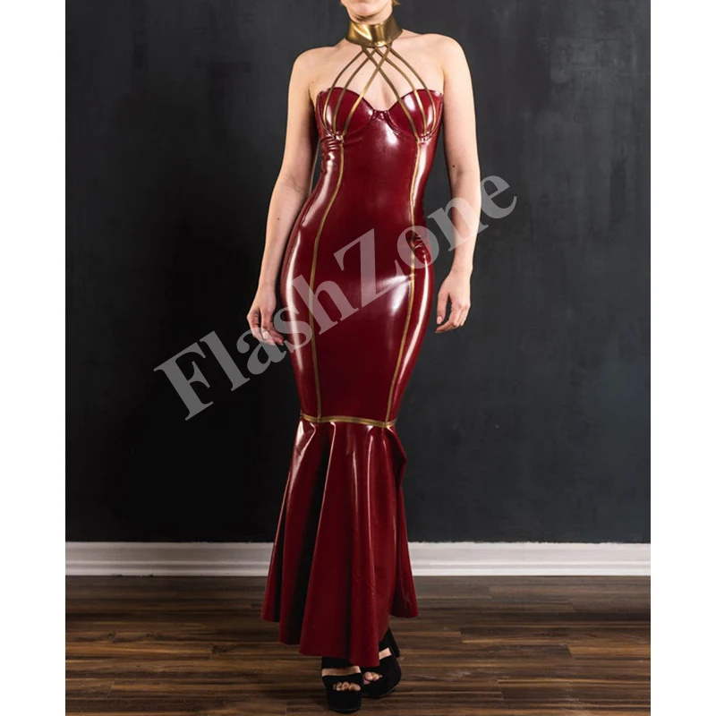 Бесплатная Доставка! Новый дизайн сексуальные длинные латексные платья