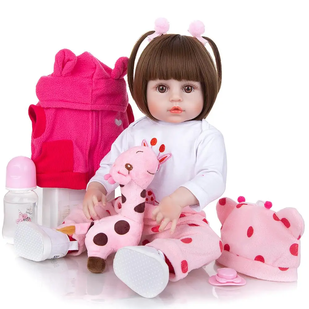 KEIUMI Cute Bebe Reborn Menina Doll 49cm Full Silicone Body Realistic Newborn Babies For Children's Day Kids Birthday Gifts | Игрушки и