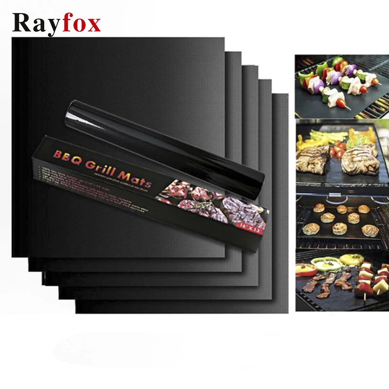 Аксессуары для барбекю 40*33 см антипригарный многоразовый коврик гриля уличные