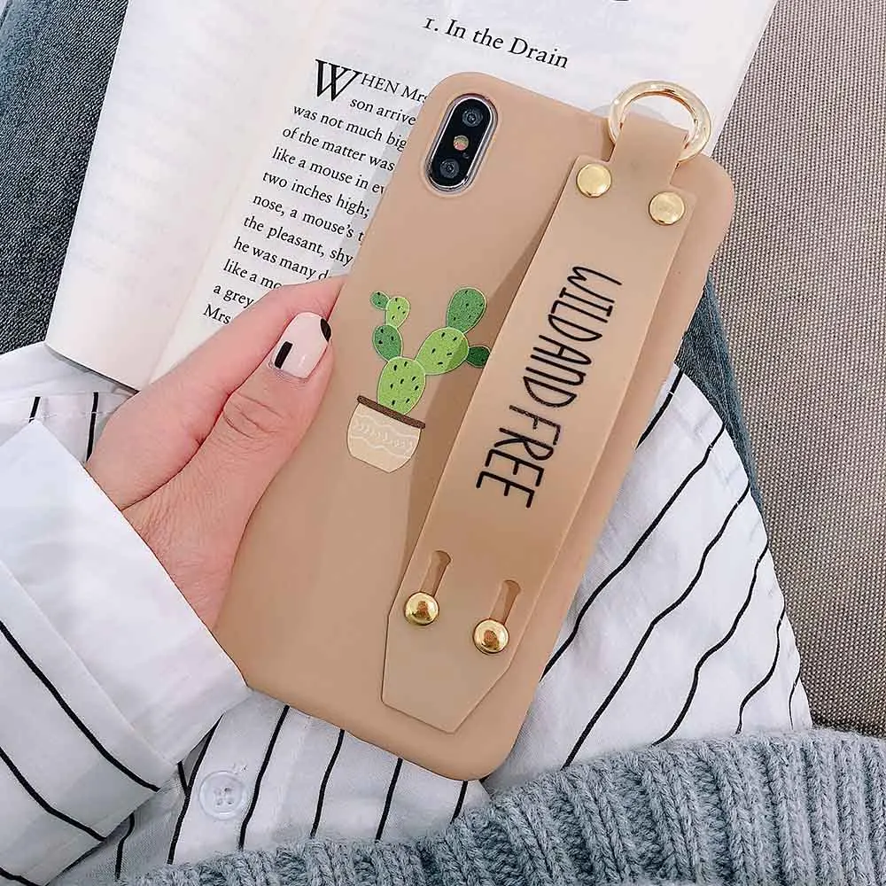 T2 Стильный милый чехол для телефона с надписью «кактус» для iphone 11Pro Max XS MAX XR X 8 7 6 6s plus, мягкий чехол с кронштейном на запястье - Цвет: T2