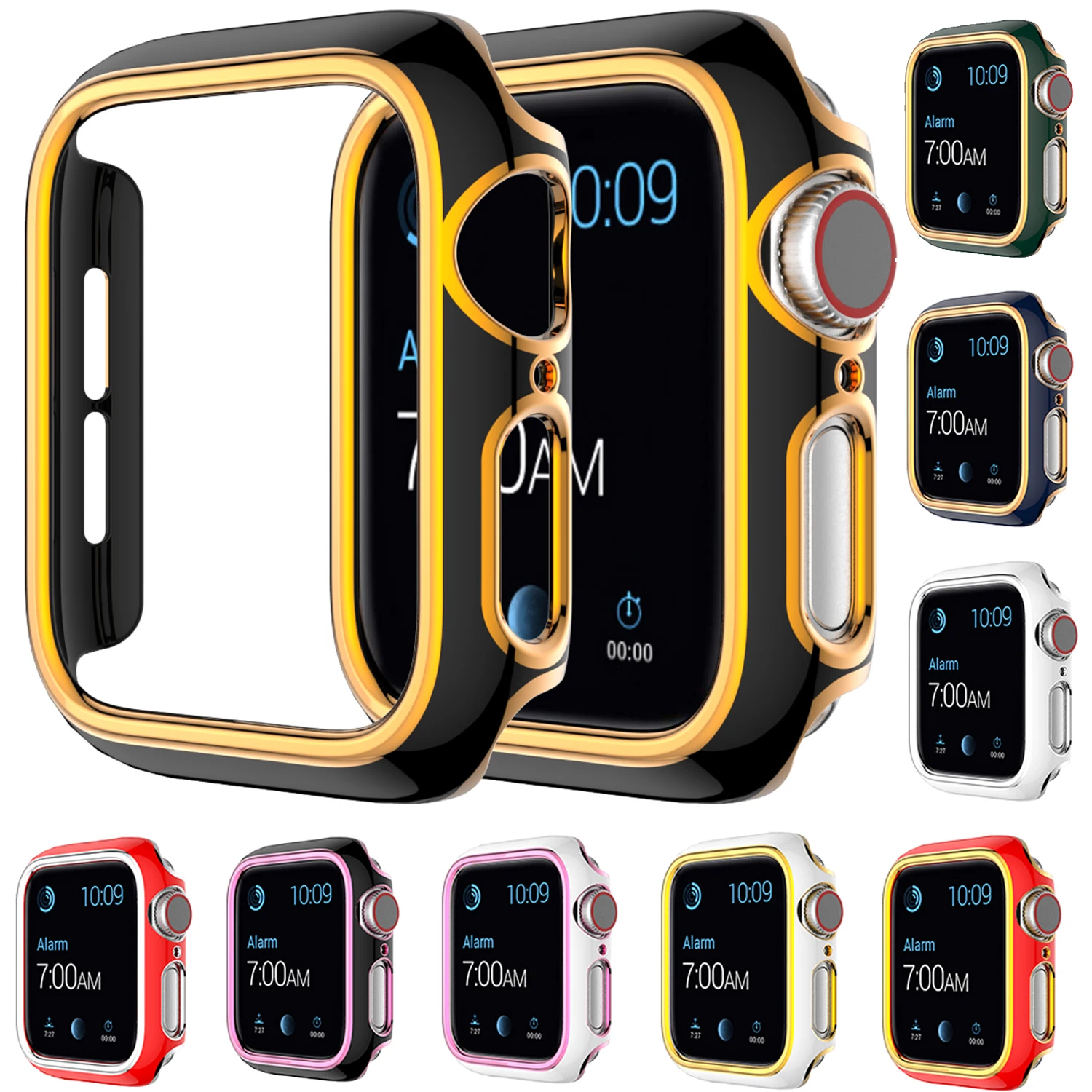 

Protective Shell Frame for Apple Watch Series 6/5/4SE 44mm PC Hard Cover Bumper for iWatch 3 2 42mm 40mm 38mm Case Accessories