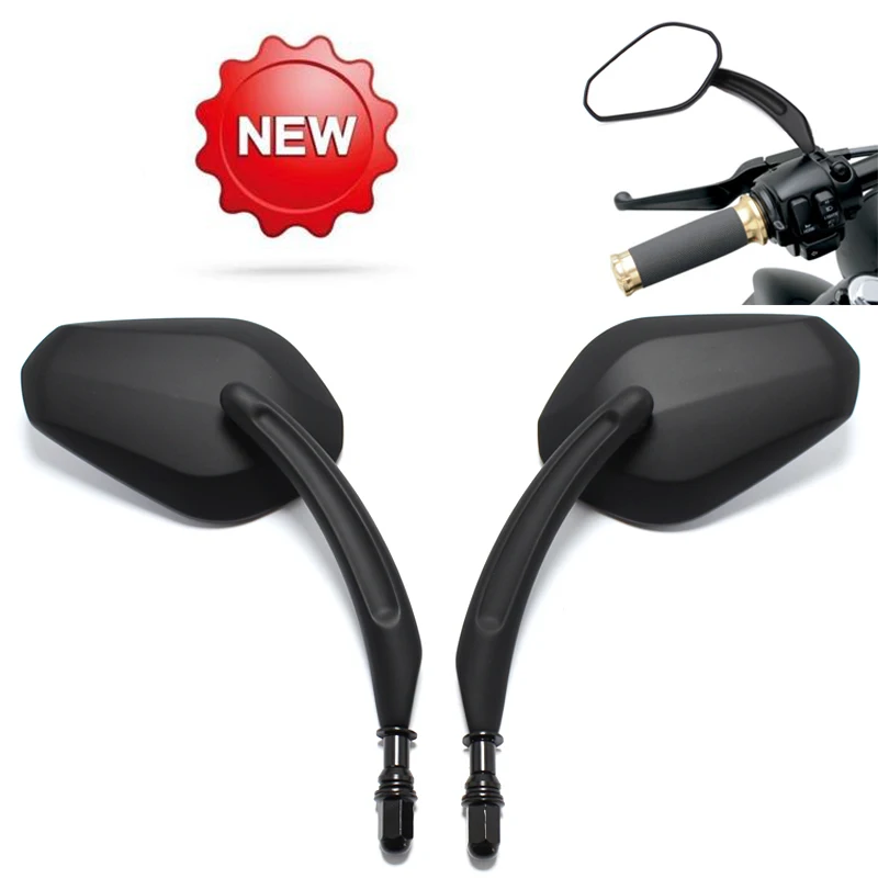 

NEW 1set Universal 8mm Motorcycle Rear View Side Mirrors For harley Touring Road King Street Glide Softail Iron 883