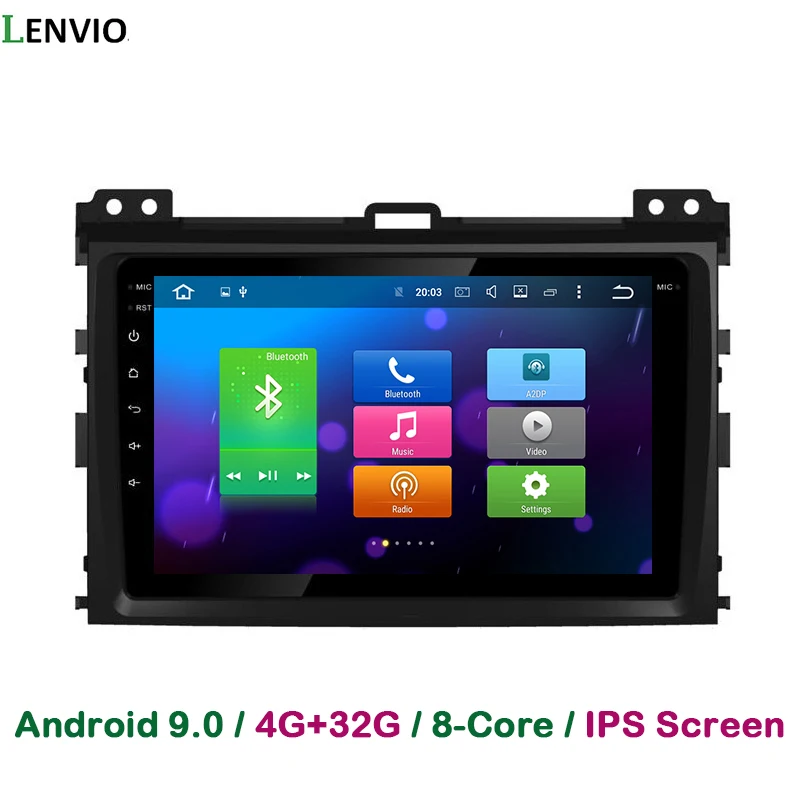 Lenvio 4G ram 32G rom Android 9,0 Автомобильный DVD Радио gps навигация для Toyota Prado 120 Land Cruiser 120 2002-2010 Восьмиядерный ips DAB