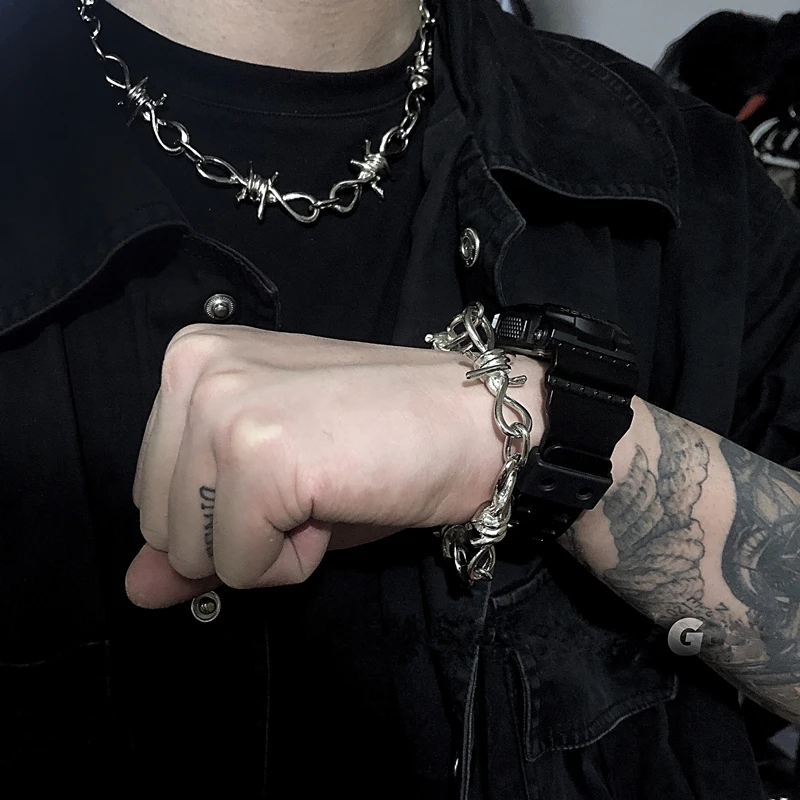 HZ 2019 корейский стиль хип-поп шипы крутой чокер винтажный кулон металлическая