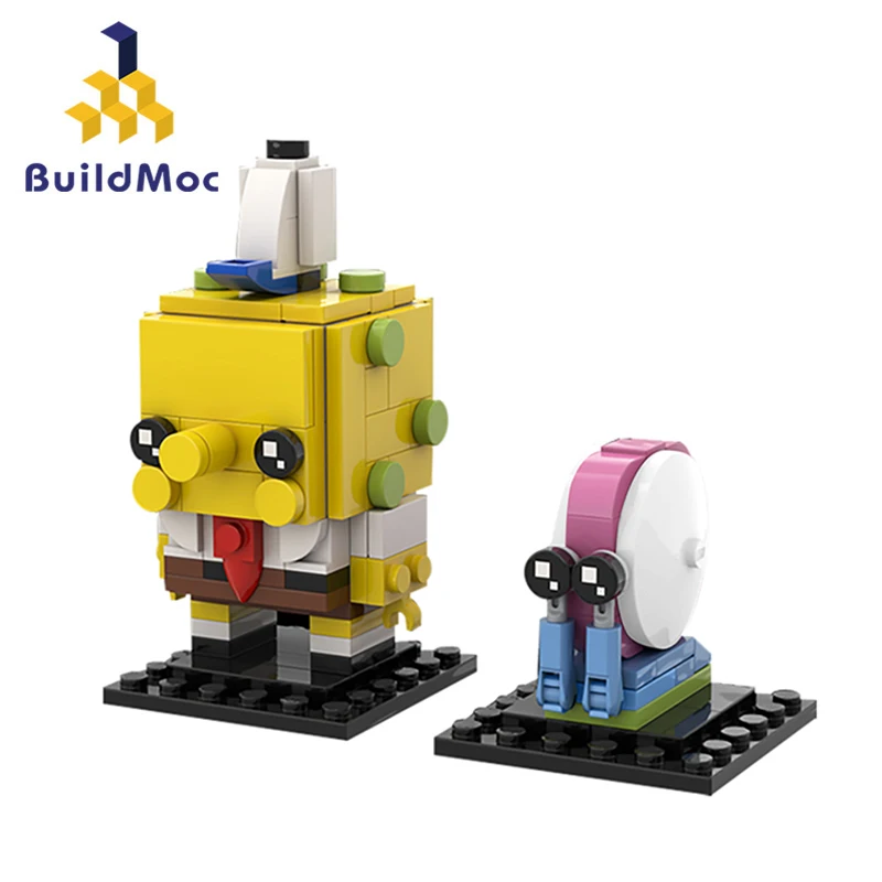 Buildmoc Мультяшные фигурки губка животные друзья улитка Гари кирпич строительные