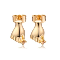 love annie aaa cz elegant hand ear studs earrings for women fashion finger shape stud earring girls gift