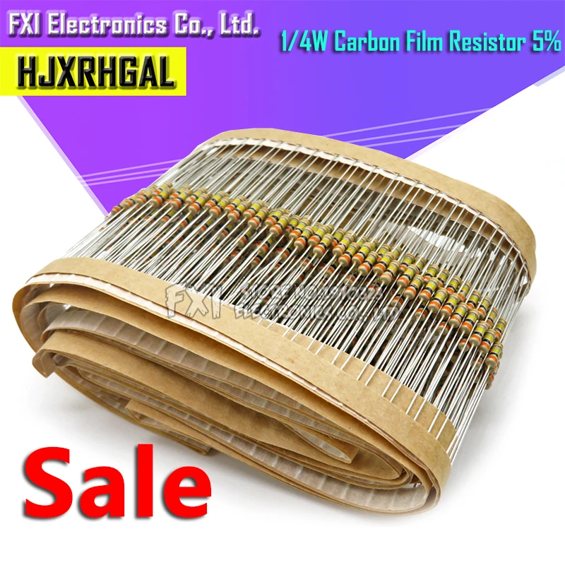 100 шт. 1/4W 1R ~ 10 м 5% из карбоновой пленки резисторы 10R 47R 100R 220R 1 K 4K7 100K 560K 3M3 Ом Цвет