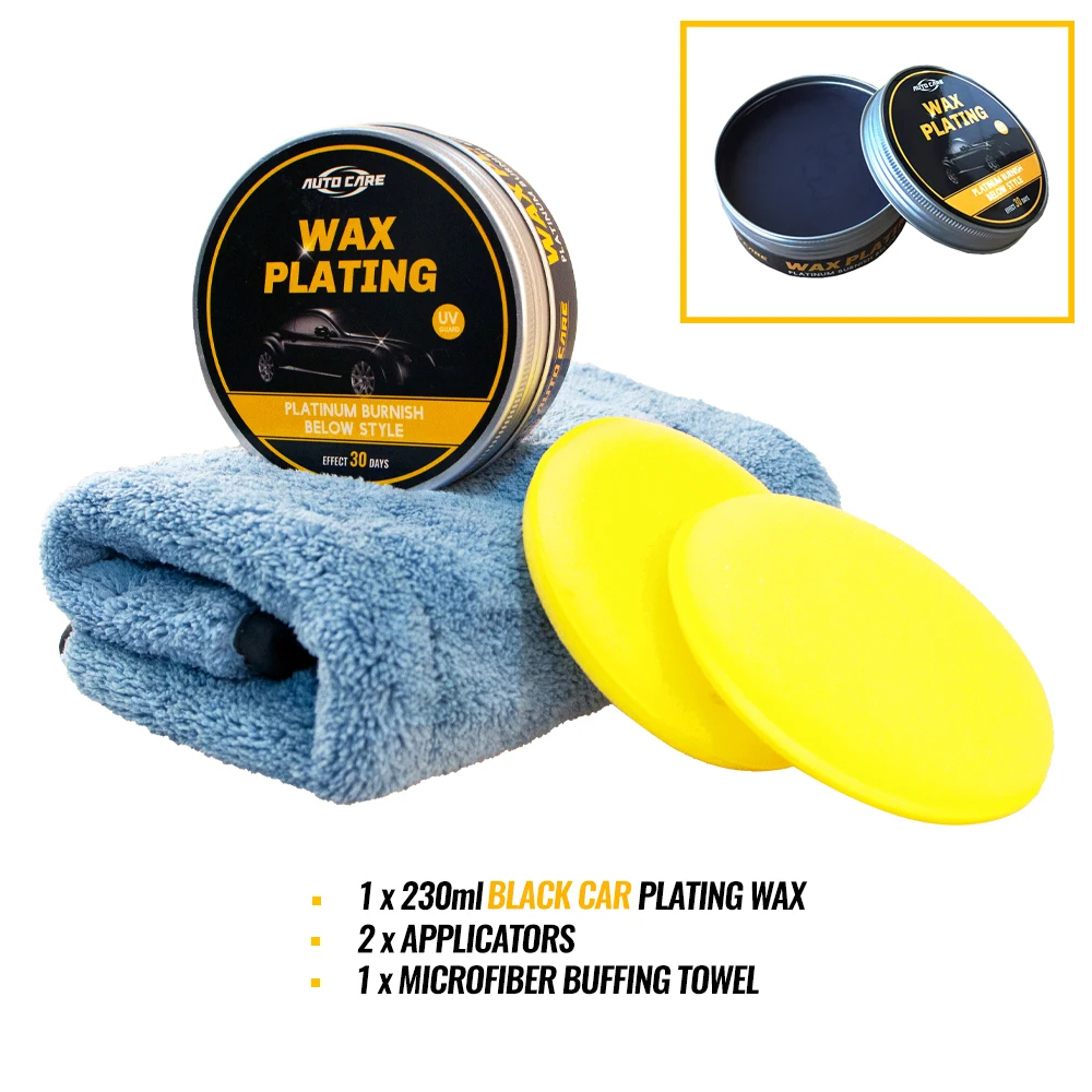230ml black wax set 230 мл автомобильный восковой набор с покрытием из кристаллов, жесткий глянцевый восковый слой, покрытие поверхности краски, формула супер водонепроницаемой пленки - Цвет: 230ml black wax set