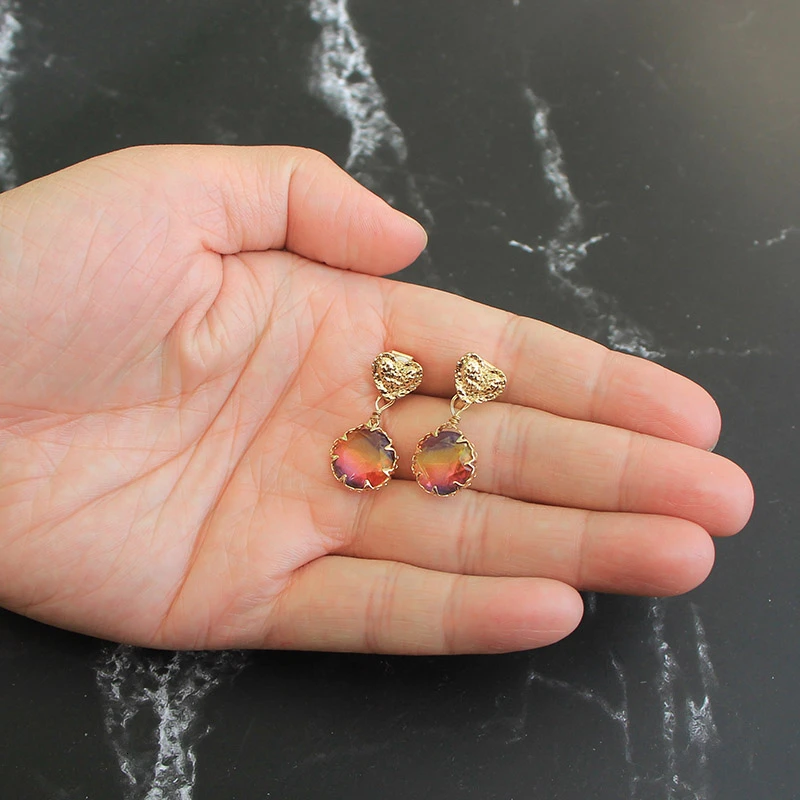 

Серьги-клипсы женские разноцветные, без пирсинга, циркониевый зажим