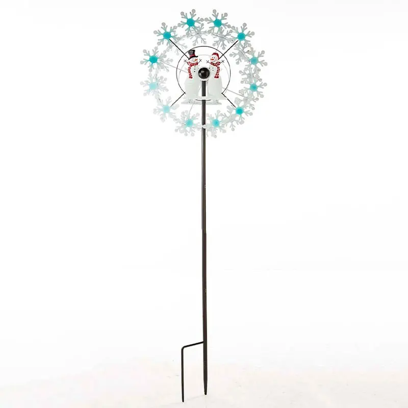 Spinner de viento de Metal con copos de nieve, mu&ntilde;eco de nieve, vacaciones de Navidad-4