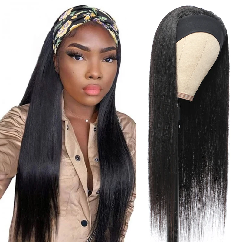 Прямые бразильские натуральные человеческие волосы повязка на голову парики для