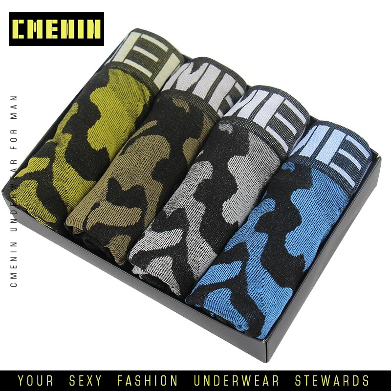 4 шт./лот мужские шорты нижнее белье мягкие боксеры трусы для геев хлопковые