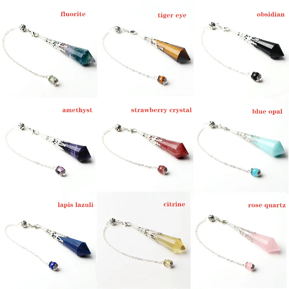 1 шт 2 75 дюймов натуральная подвеска Маятник из хрусталя палочка 12 Сторон ожерелье