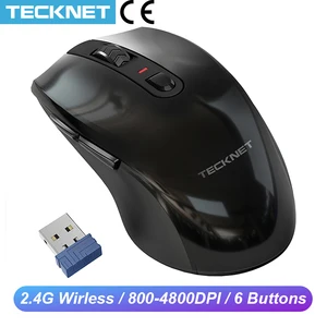 Беспроводная мышь TeckNet M006, 2,4 ГГц, 4800DPI, Регулируемый USB нано-ресивер, 6 кнопок, беспроводная компьютерная мышь для ноутбука, ПК