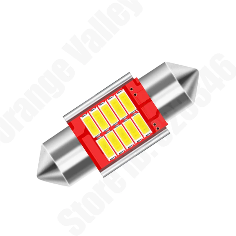 100 шт. 31 36 39 41 мм 10 светодиодный 12 SMD 4014 автомобильные C5W купольные Лампы Canbus лампы