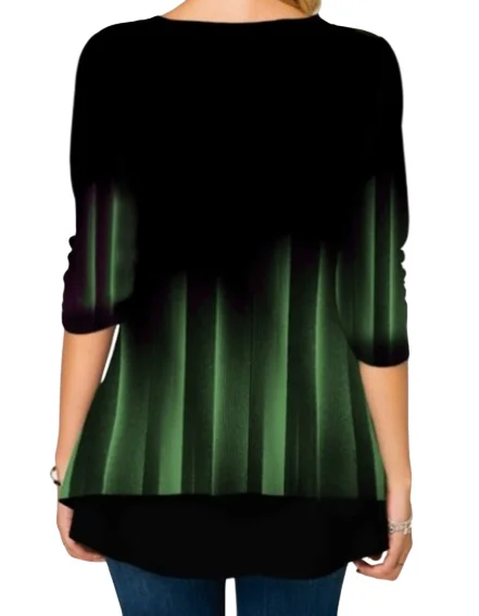 Женская длинная футболка на пуговицах с длинным рукавом и 3D-принтом большие