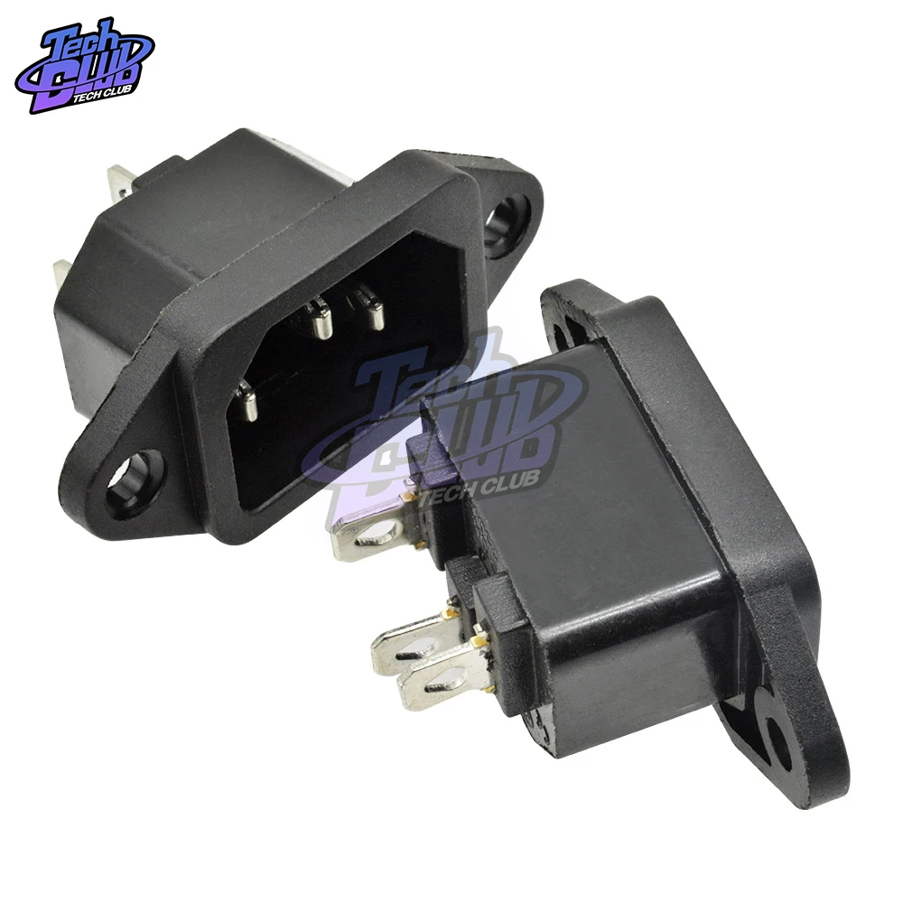 1 шт. 10A 250VAC 4 Pin IEC320 C14 входной разъем AC Мощность гнездо кулисный переключатель