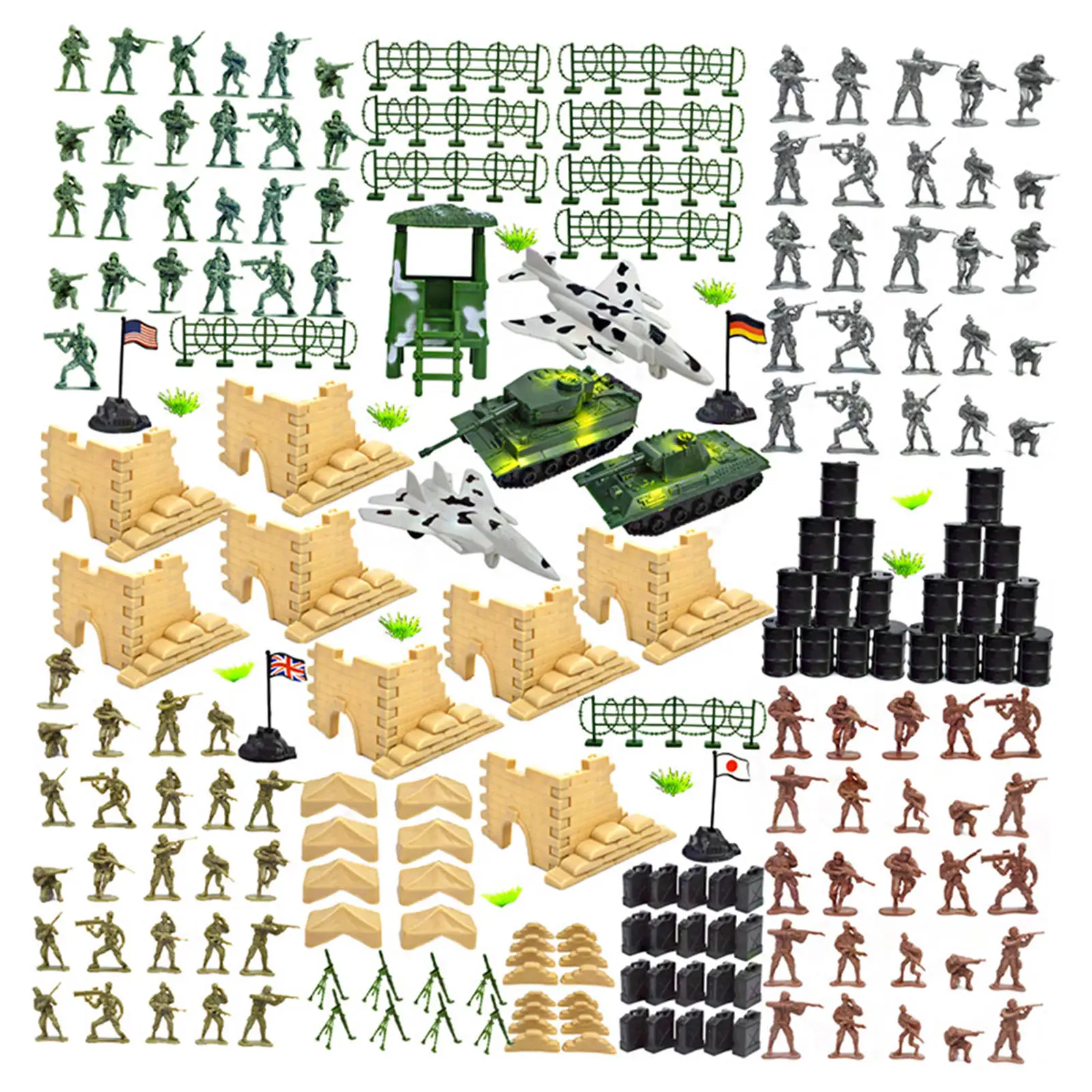 

Set of 250 Army Action Figures Playset War Building Accessories for Christmas Gifts