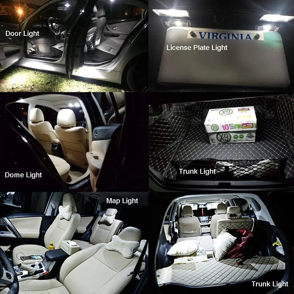 Для 2005 2006 2007 2008 Suzuki Reno 8 лампочек супер белый Автомобильный интерьер светодиодная