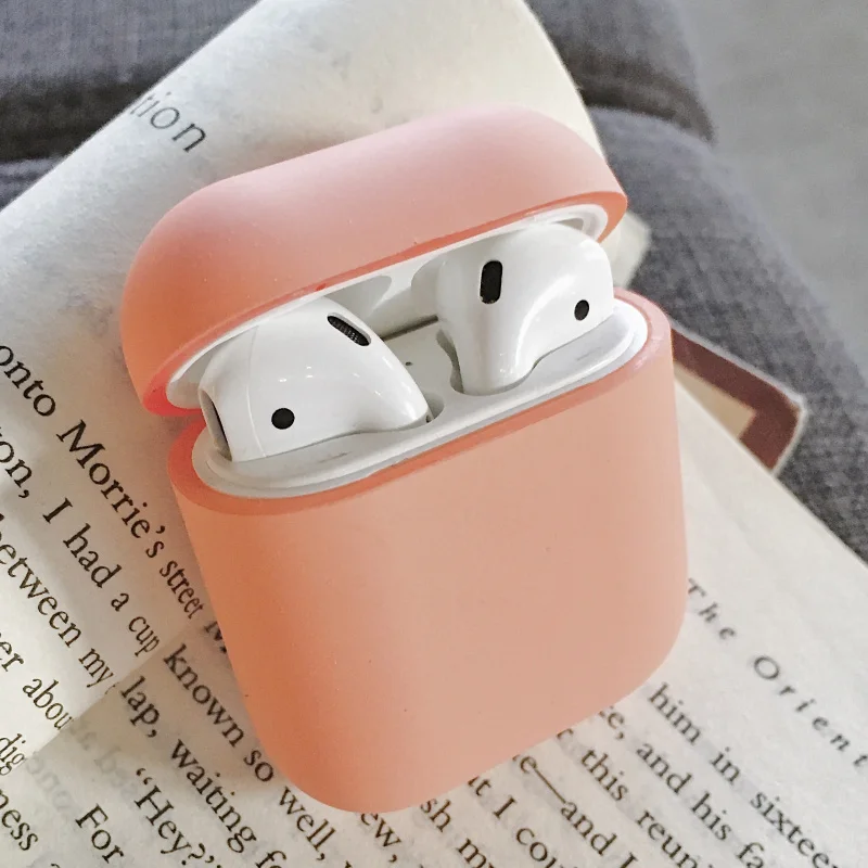 Begonia Жесткий чехол для наушников для Apple Airpods 1/2 противоударный чехол для Apple гарнитура для Airpods чехол s Матовый розовый защитный чехол для пары - Цвет: Begonia