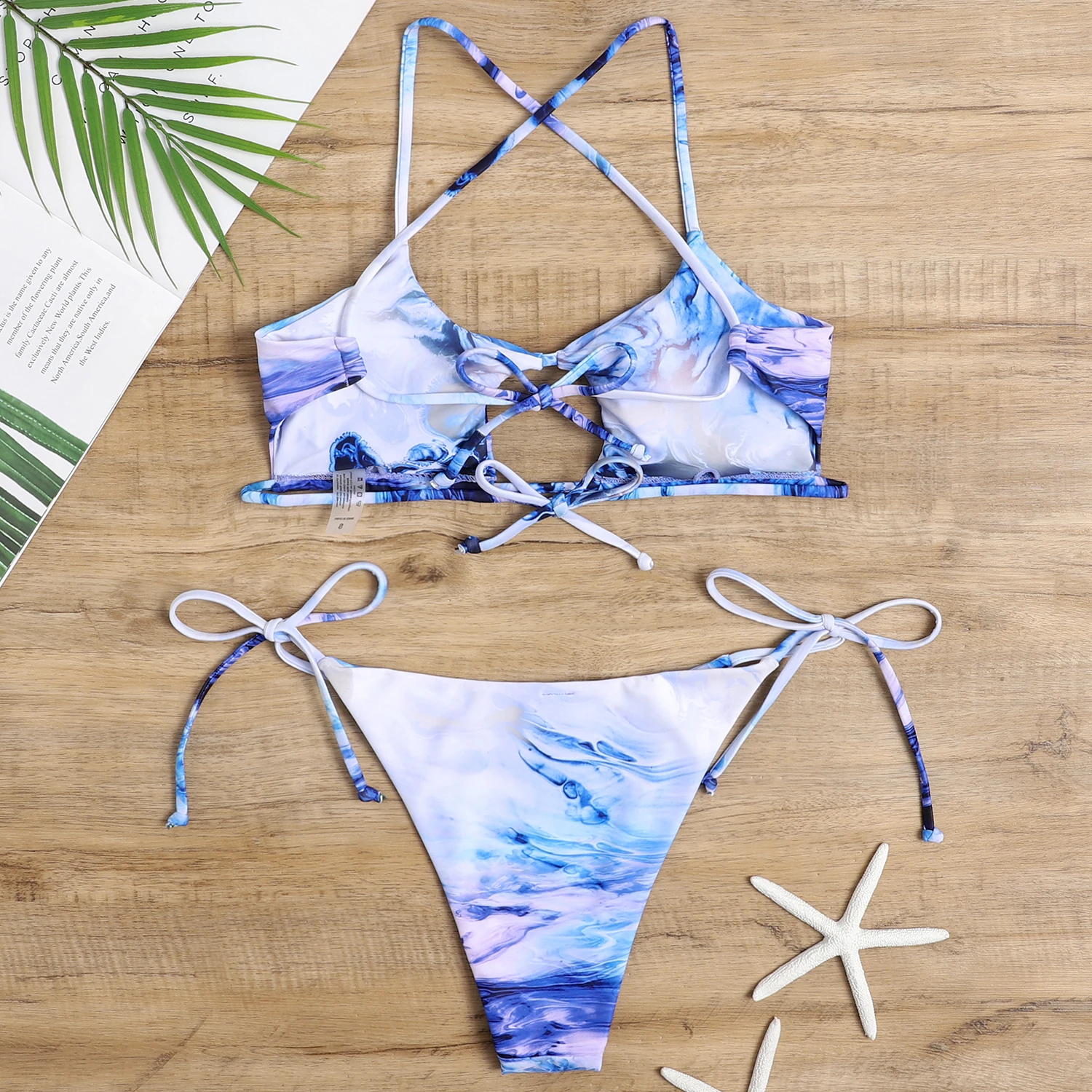 

New Sexy Printed 2021 Tie Dye Bikini Women Swimwear Female Swimsuit Two-pieces Thong Bikini Set Bather Bathing Suit Swim Wear