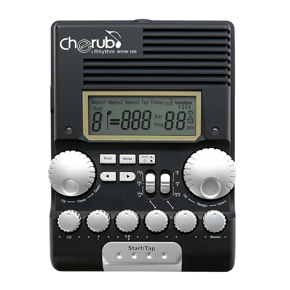 

Cherub WRW-106 барабан метроном ритм тренажер Профессиональный Многофункциональный цифровой электронный барабан барабанщик метроном перкуссия