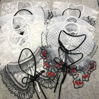 women lace fake collar for shirt detachable collars blouse cloud shoulder doll collar mesh embroidery hollow false collar