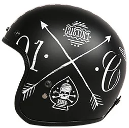 

Punk Skull Fiberglass Motorcycle Helmet Vintage Scooter Open Face Helmet 3/4 Moto Casco Light Weight Capacete