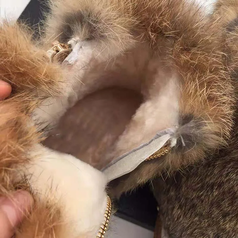 Роскошные шикарные зимние ботинки на меху Зимние ботильоны плоской подошве