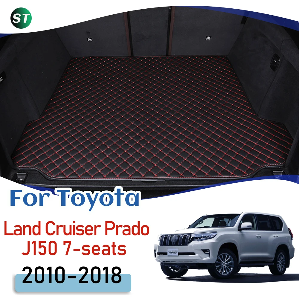 

For Toyota Prado J150 2010-2018 7-seats Custom Leather Car Trunk Mats Rear Trunk Floor Mat Tray Carpet Cargo Liner Accessories