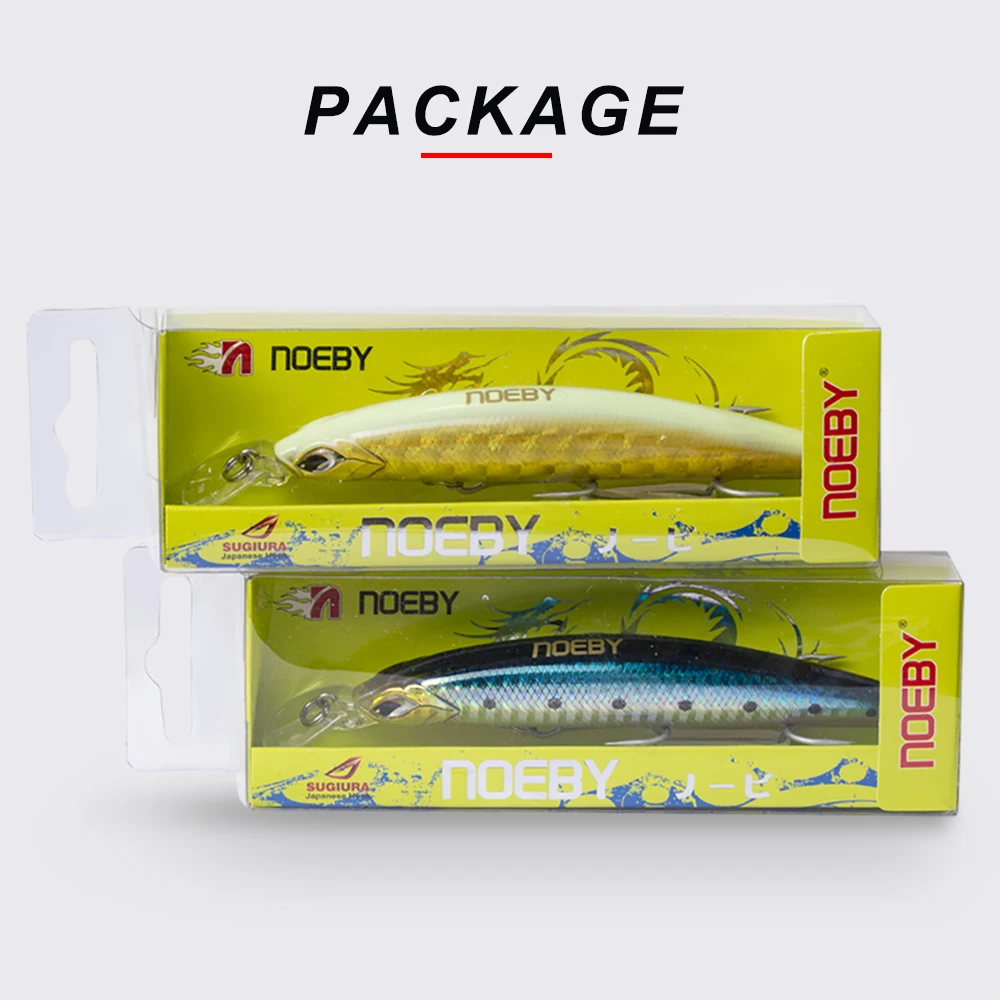 

Noeby fishing lure minnow wobblers NBL9495 hard artificial bait flashed sea fishing 110mm 19g sinking for sea bass pike