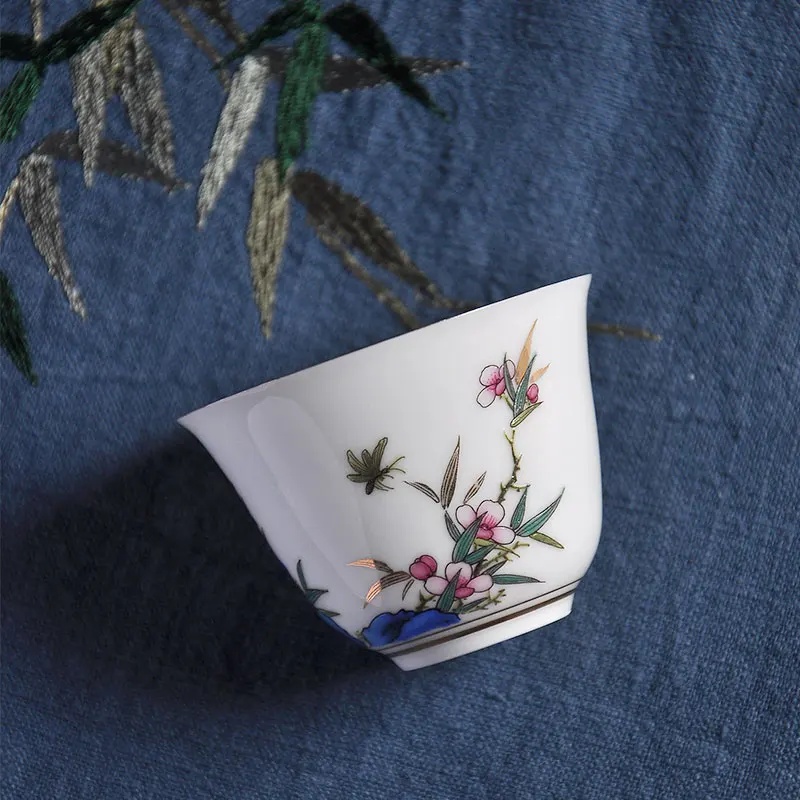 2 шт./лот 60 мл чайные чашки из керамического фарфора с красочной росписью офисные