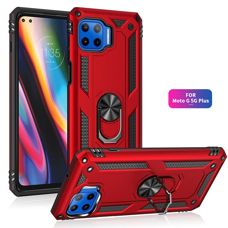 

Armor With Ring Bracket Phone Case For Motorola Edge S G One 5G Ace G8 E7 G9 Fusion Hyper Play Plus Stylus Power Lite 2021 Cover