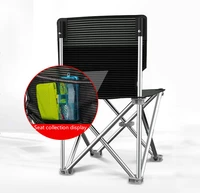 small outdoor camp fishing chair folding portable multi functional stool chair thickening sitting chair back pocket load 150kg