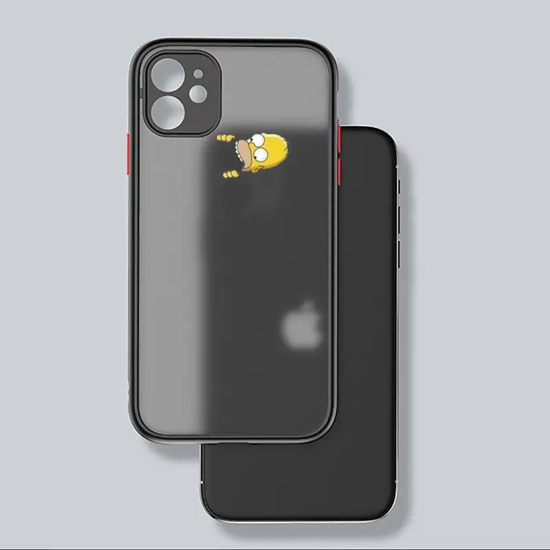 Забавный чехол для телефона с Гомером Матовый Прозрачный iphone 7 8 11 12 plus mini x xs xr pro max