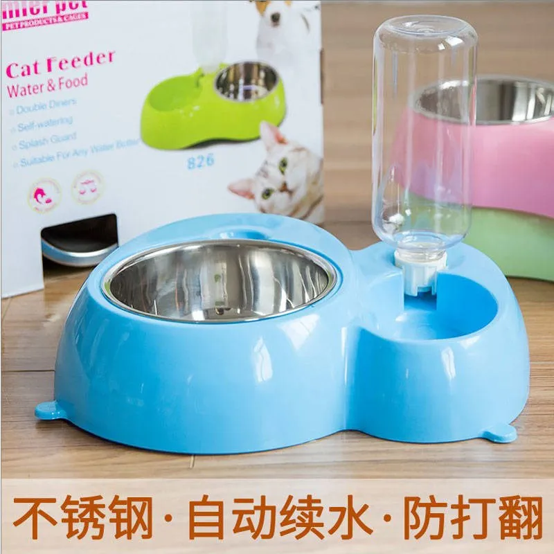 Пластиковый Фидер для кормления кошек двойная миска еды продукты домашних