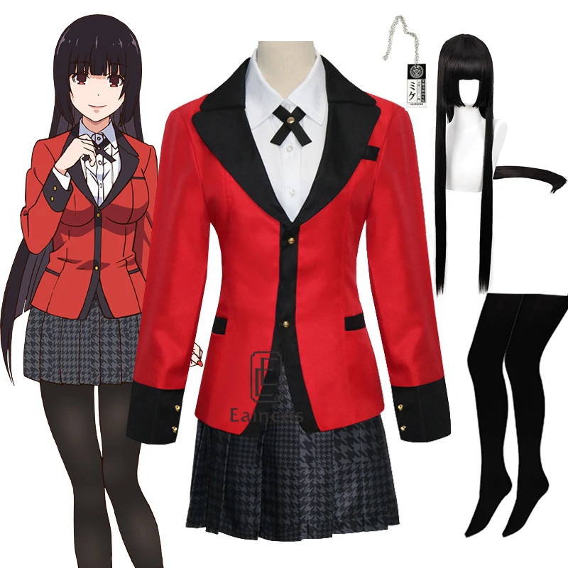 Костюм для косплея юмеко джабами из аниме Kakegurui школьная униформа девочек
