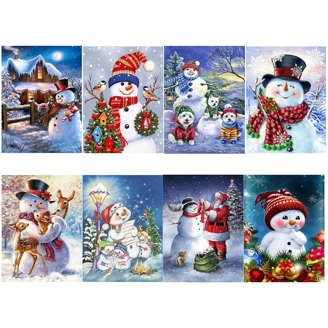 

DIY Cartoon Snowman 5D Diamond Painting Full Round Drill Santa Claus Diamond Embroidery Christmas Gift Cross Stitch Kits Gift