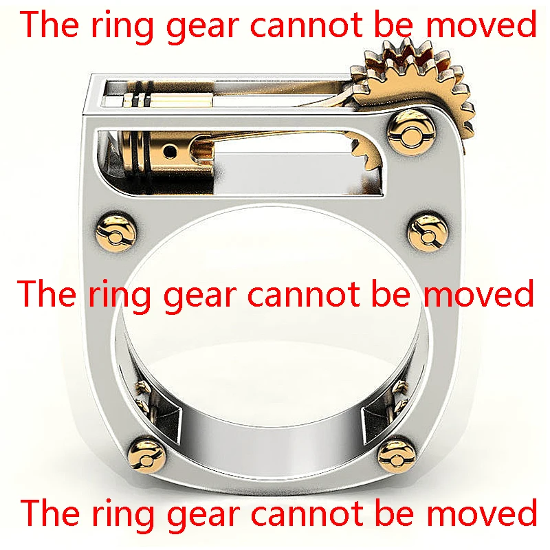 Панк механические шестерни колеса кольца для мужчин и женщин мода золотой