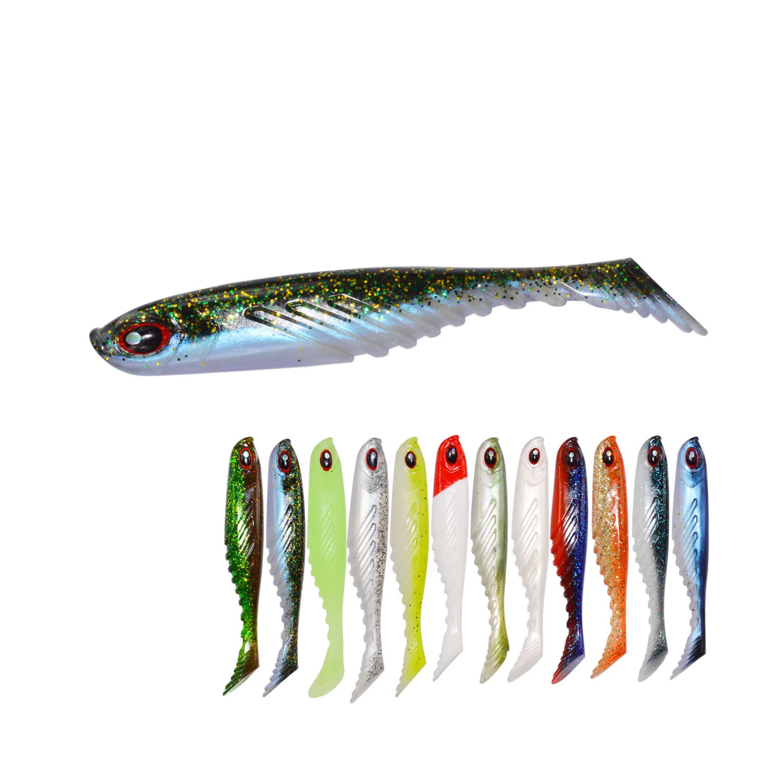3 шт./лот 105 мм мягкие приманки Shad Мягкая приманка для рыбной ловли TunaT tail Easy Shiner с
