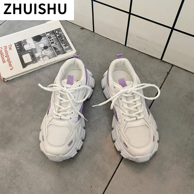 

Fashion Women Sneakers High Heels Platform Shoes 2021 Spring Women Casual Shoes Walking Shoes Breathable Women Vulcanized Shoes