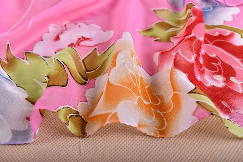 2020 FAL/WIN peony flower print chiffon scarf silk square hijab cool shawl ladies foulard femme Scarves hair bufanda mujer | Женские