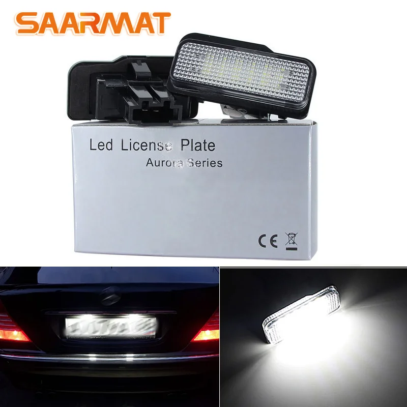 

2PCS No Error For Mercedes BENZ S-CLASS W211 C-CLASS W203 W219 SLK R171 Car Rear white LED license plate light number plate lamp