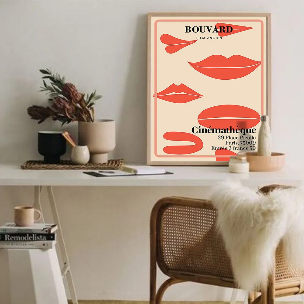 

Retro Creative Style Lips Canvas Painting Wall Art Nordic Posters and Prints Wall Pictures for Living Room Decoration Frameless