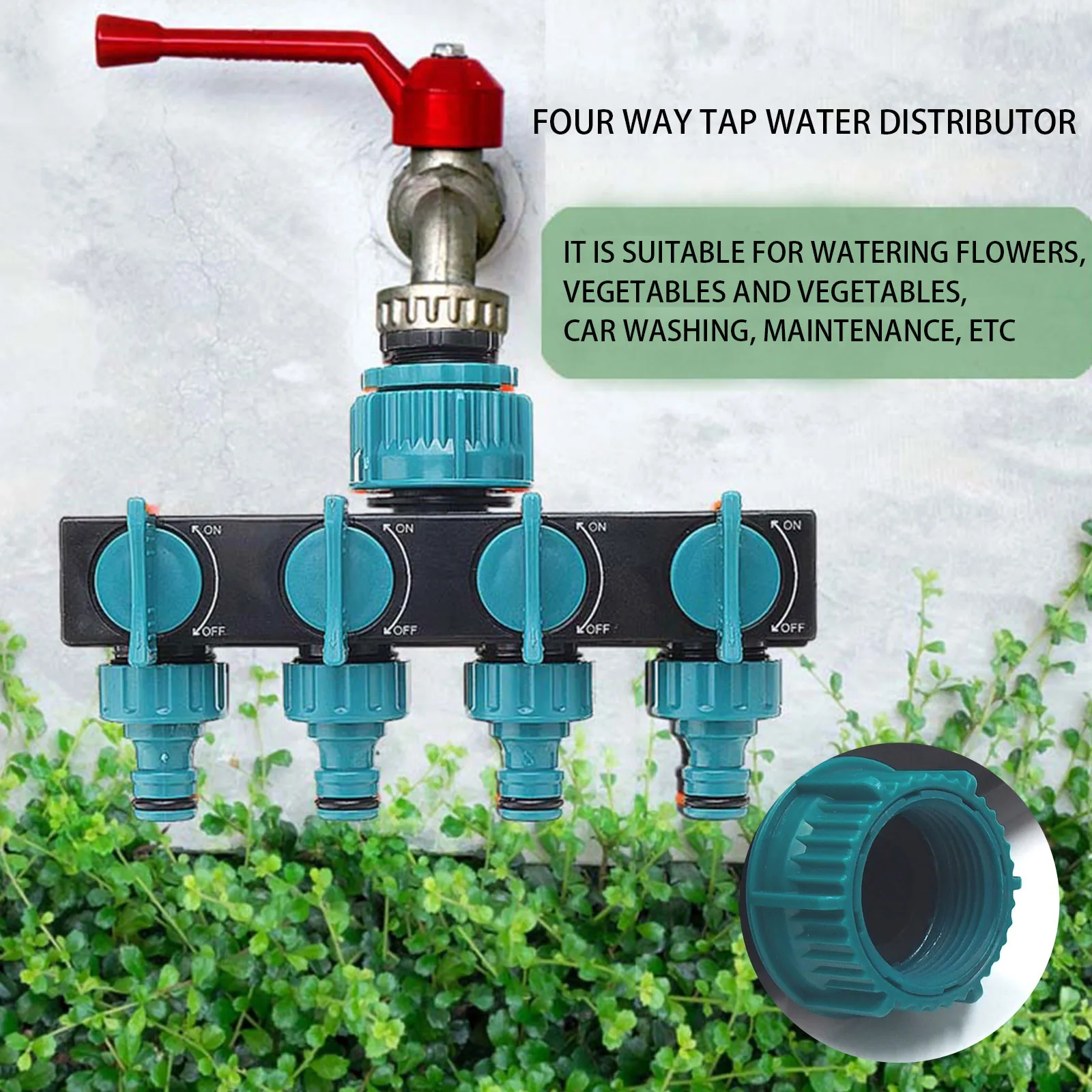 

Garden Watering Lawn Maintenance European Style Faucet One-in And Four Out Diver Gardening Accesories Ducha Jardin Exterior