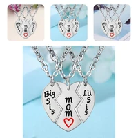 terrific necklace kit chain stainless steel necklace pendant mother daughter necklace 3pcsset